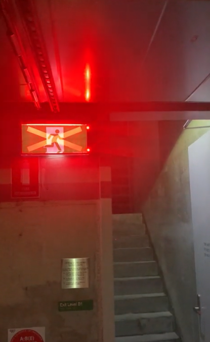 Zurich tower - CleverEVAC Red dynamic Exit light