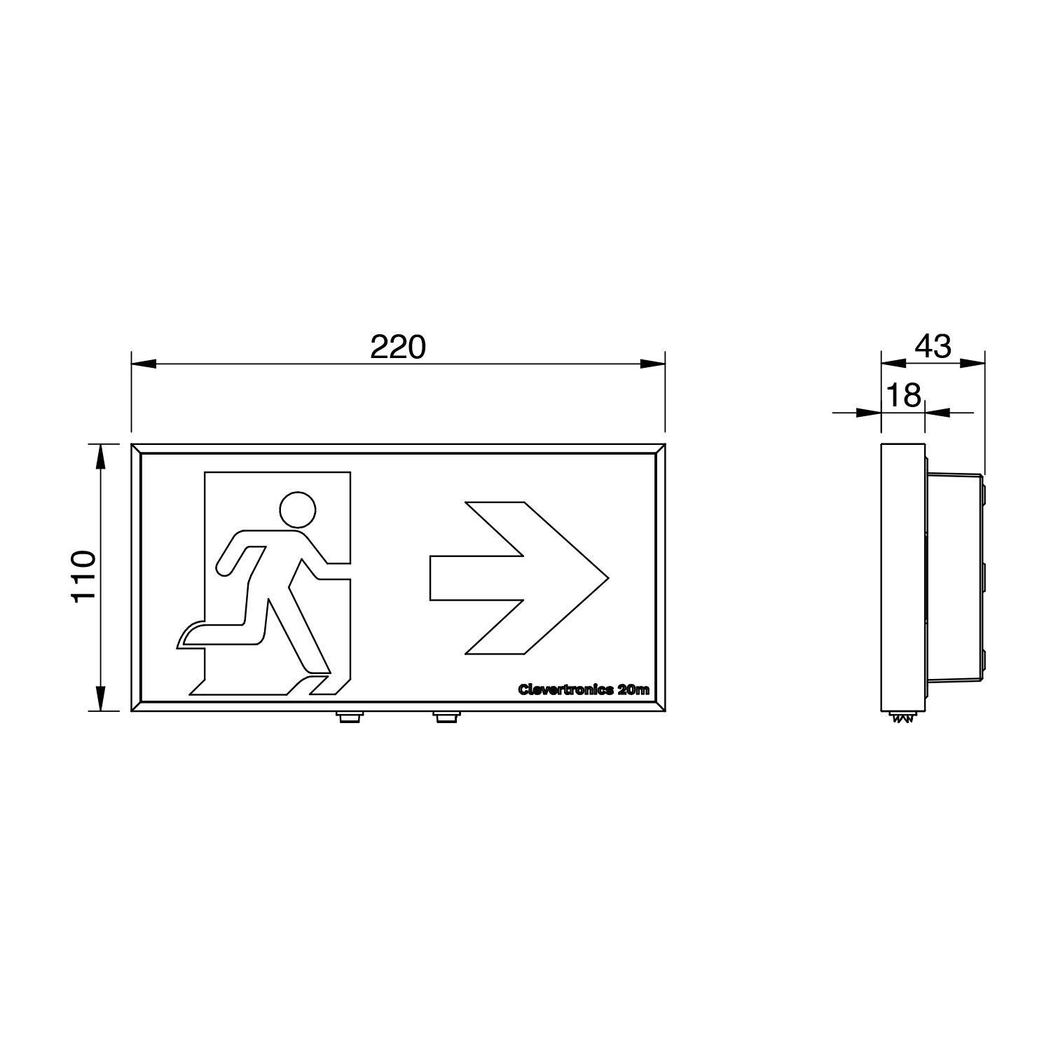 Form 20m Exit Wall Mount